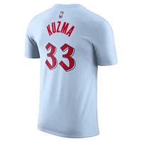 T-shirt Nike Kyle Kuzma pour homme, édition City 2024/25, bleu poudre, avec nom et numéro, Washington Wizards