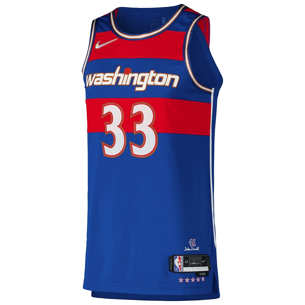 Maillot de joueur authentique Nike Kyle Kuzma Royal Washington Wizards pour homme - Édition City