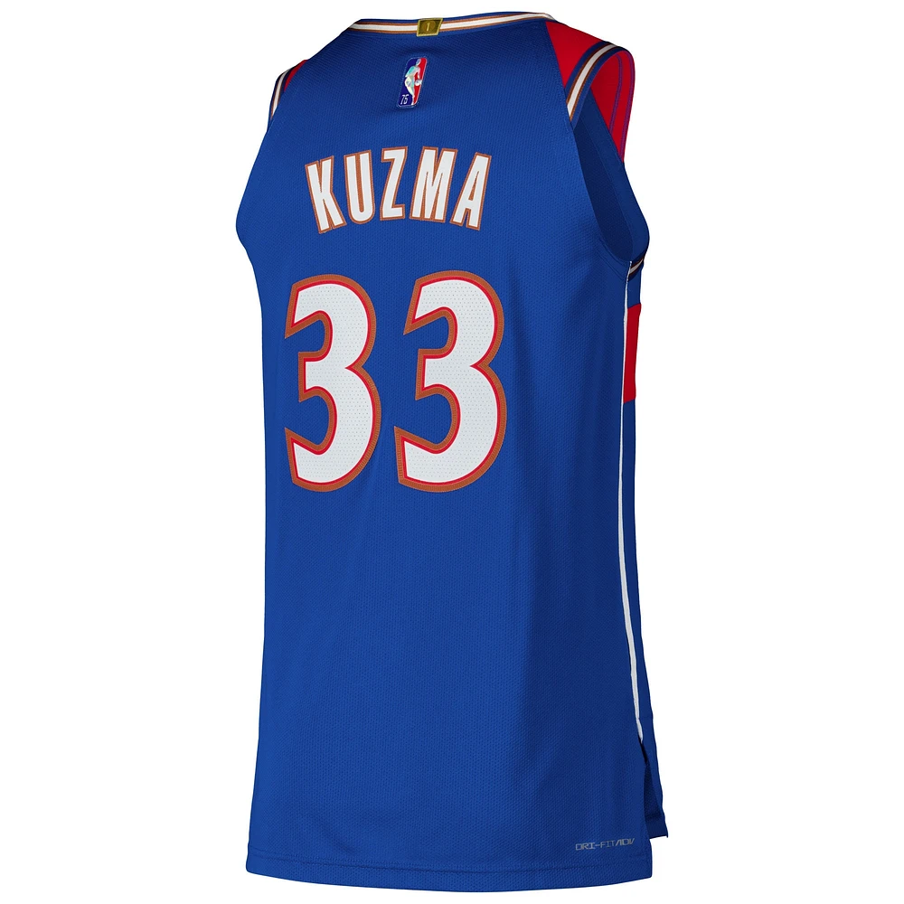 Maillot de joueur authentique Nike Kyle Kuzma Royal Washington Wizards pour homme - Édition City