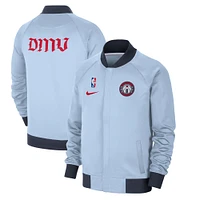 Veste Nike bleu clair Washington Wizards 2024/25 City Edition Authentic Showtime Performance entièrement zippée pour homme