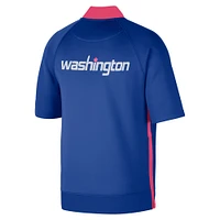 Veste Homme Nike Washington Wizards 2022/23 City Edition Showtime Raglan Manches Courtes Full-Snap - Bleu Marine