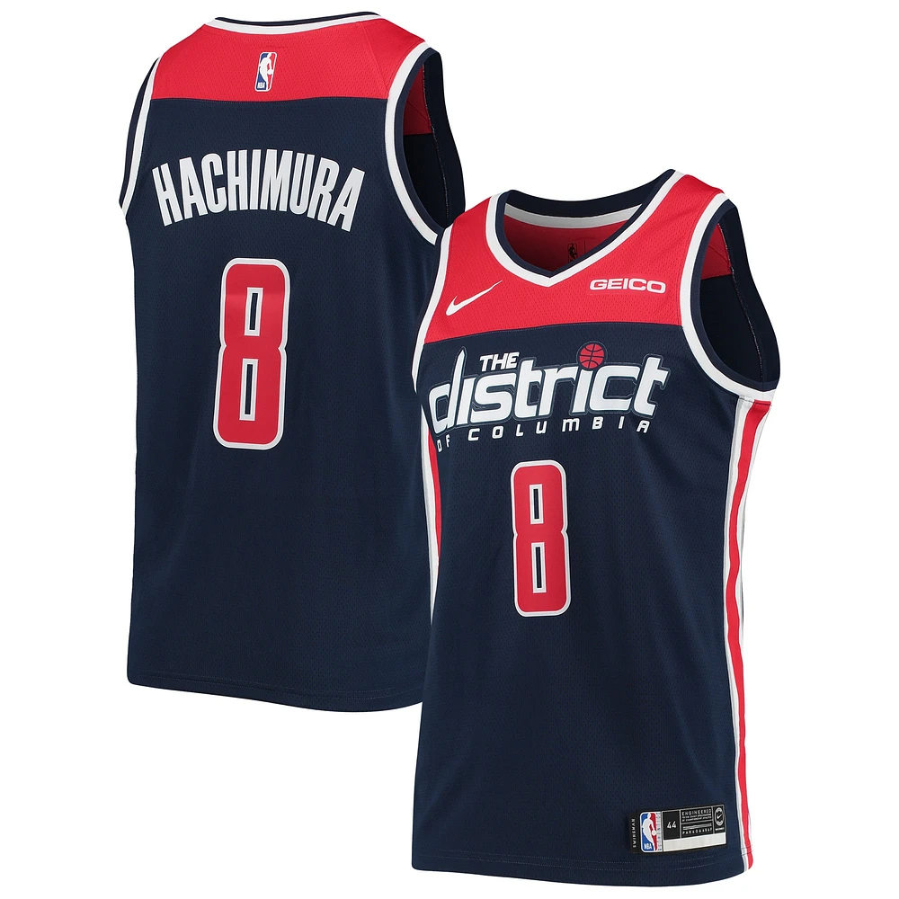 Maillot de joueur Swingman Nike Rui Hachimura pour hommes, bleu marine, Washington Wizards - Édition Icon