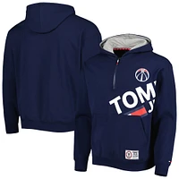 Sweat à capuche demi-fermeture éclair Bernard Washington Wizards de Tommy Jeans pour homme, bleu marine