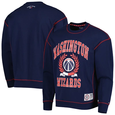 Men's Tommy Jeans Navy Washington Wizards Peter French Terry Pullover Sweatshirt