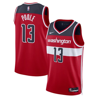 Maillot Nike Jordan Poole Swingman rouge unisexe des Washington Wizards - Édition Icon