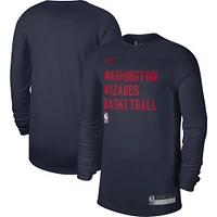 T-shirt unisexe à manches longues Nike Navy Washington Wizards 2023/24 Legend On-Court Practice