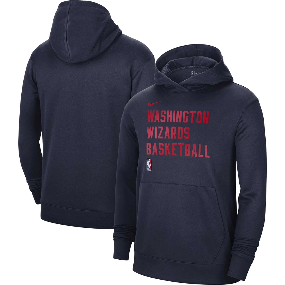 Unisex Nike Navy Washington Wizards 2023/24 Performance Spotlight On-Court Practice Pullover Hoodie