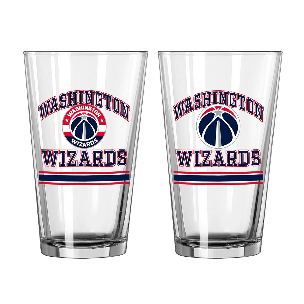 Wizards de Washington 16oz. Verre à pinte, paquet de deux