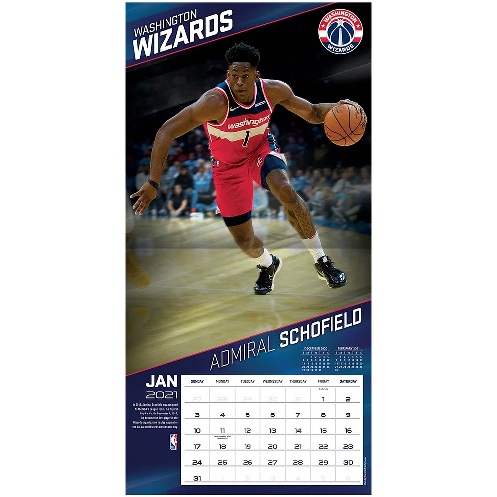 Washington Wizards 2021 Wall Calendar