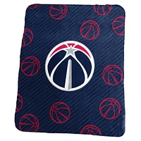 Washington Wizards Couverture classique en peluche avec logo répétitif 127 x 152,4 cm