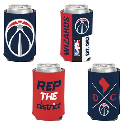 WinCraft Washington Wizards, paquet de 4, 12 oz. Ensemble refroidisseur de canettes