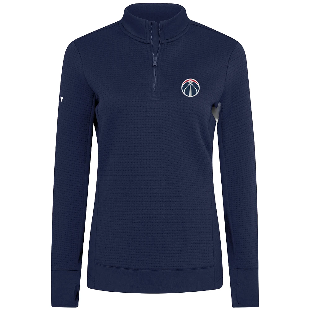 Women's Levelwear  Navy Washington Wizards Cushion Quarter-Zip Pullover