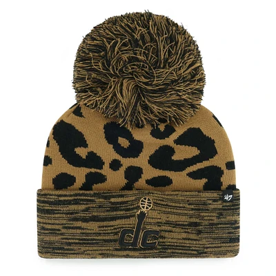 Bonnet en tricot à revers rosette '47 Leopard Washington Wizards pour femmes avec pompon