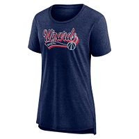 Women's Fanatics Heather Navy Washington Wizards League Leader Tri-Blend T-Shirt