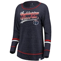 T-shirt à manches longues Fanatics pour femmes, marine/rouge, Washington Wizards Dreams, rayures mouchetées