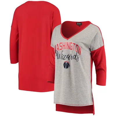 Washington Wizards Women's Meet Your Match Long Sleeve Tri-Blend V-Neck T-Shirt - Heathered Gray