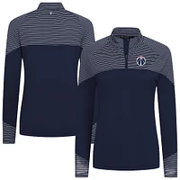 Women's Levelwear Navy Washington Wizards Classic Stripes Quarter-Zip Top