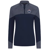 Women's Levelwear Navy Washington Wizards Classic Stripes Quarter-Zip Top