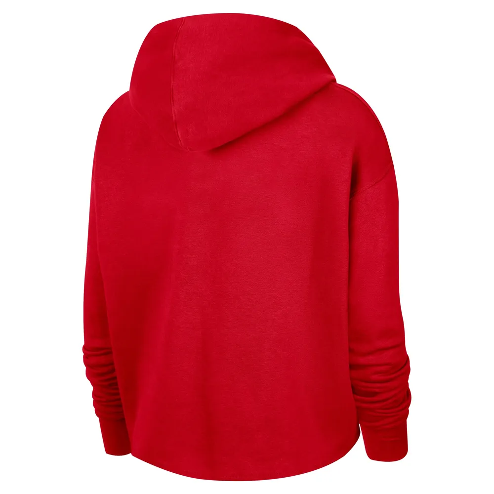 NI4 WIZRDS ROUGE FEMME HOL 21 MIXTAPE LOGO ESSENTIEL CROPPE PO HOODIE SWTLADHOD