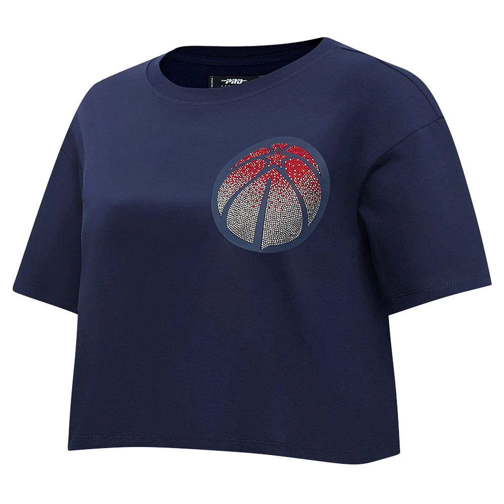 T-shirt court et boxy pour femme Pro Standard Navy Washington Wizards Jewels