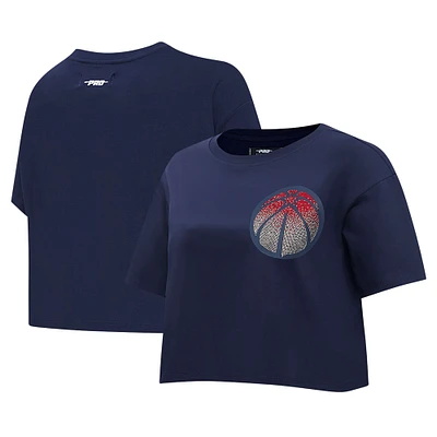 T-shirt court et boxy pour femme Pro Standard Navy Washington Wizards Jewels