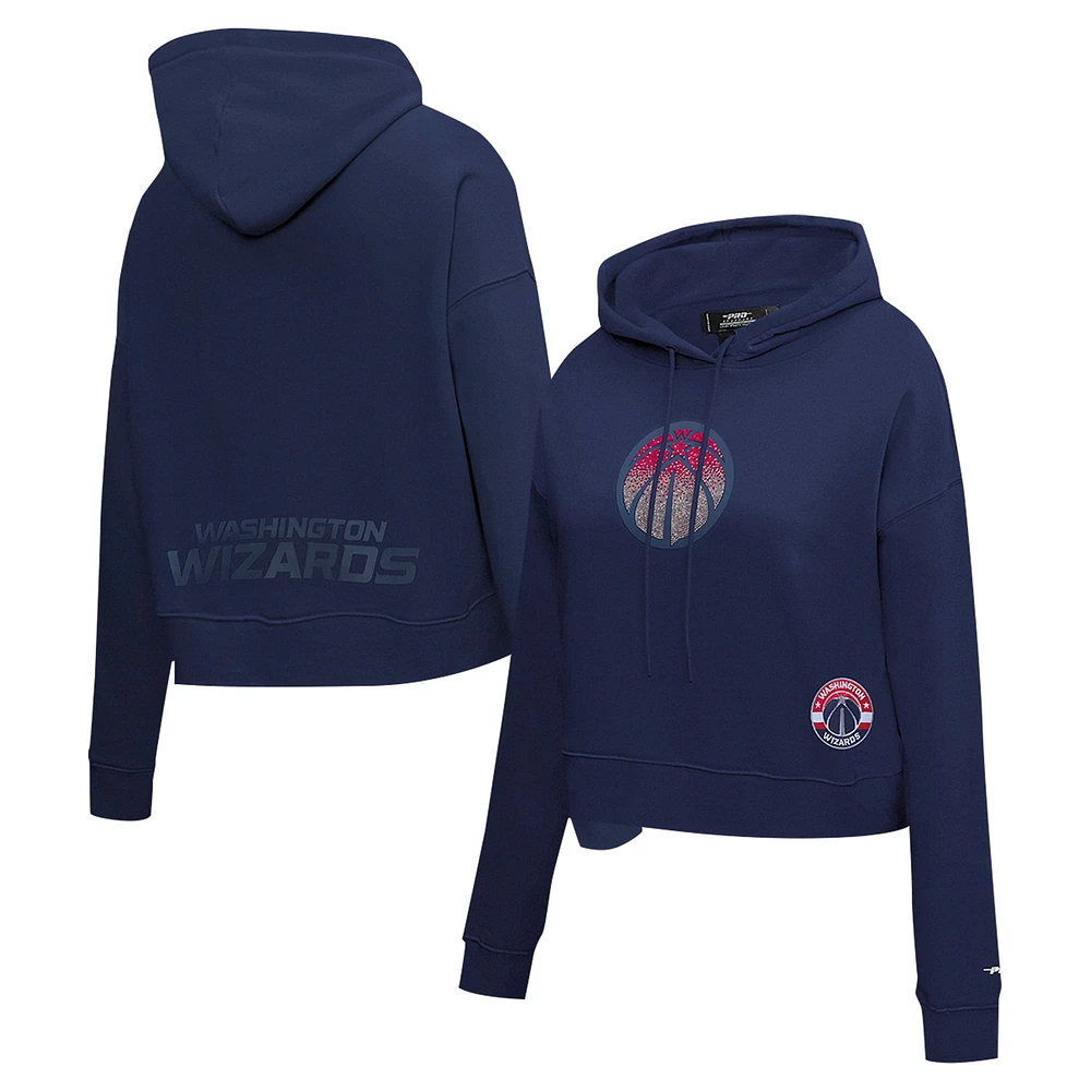 Women's Pro Standard Navy Washington Wizards Jewels Cropped Pullover Hoodie