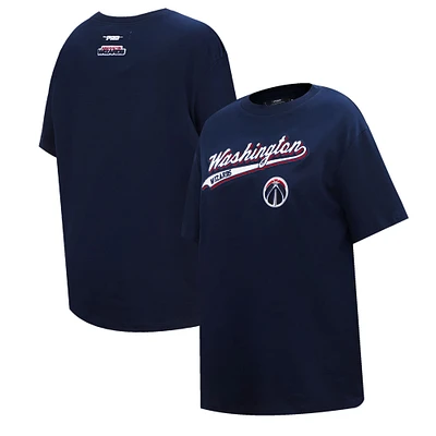 Women's Pro Standard Navy Washington Wizards Script Boyfriend T-Shirt