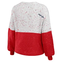 WEAR by Erin Andrews Pull à blocs de couleurs blanc/rouge Washington Wizards pour femmes