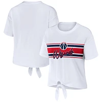 T-shirt blanc noué sur le devant des Wizards de Washington WEAR by Erin Andrews pour femmes