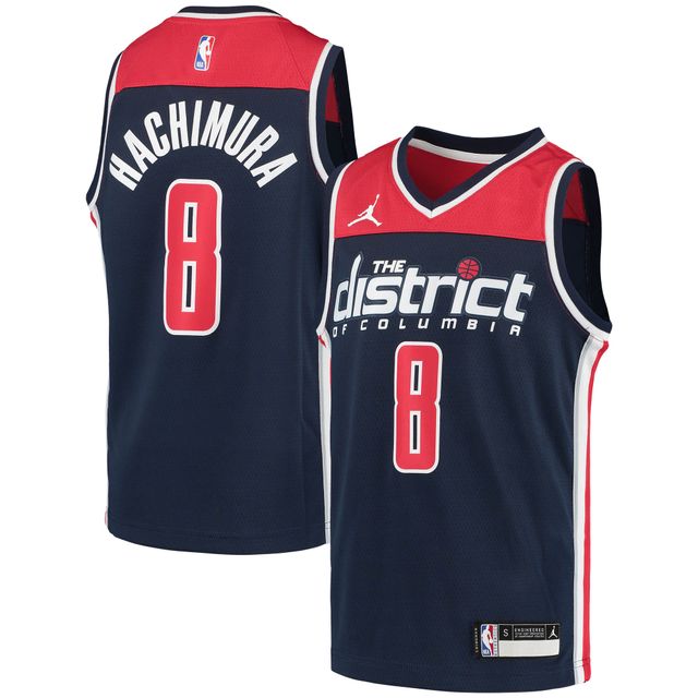 Maillot Jordan Brand Rui Hachimura Navy Washington Wizards 2020/21 Swingman Player pour jeune - Statement Edition