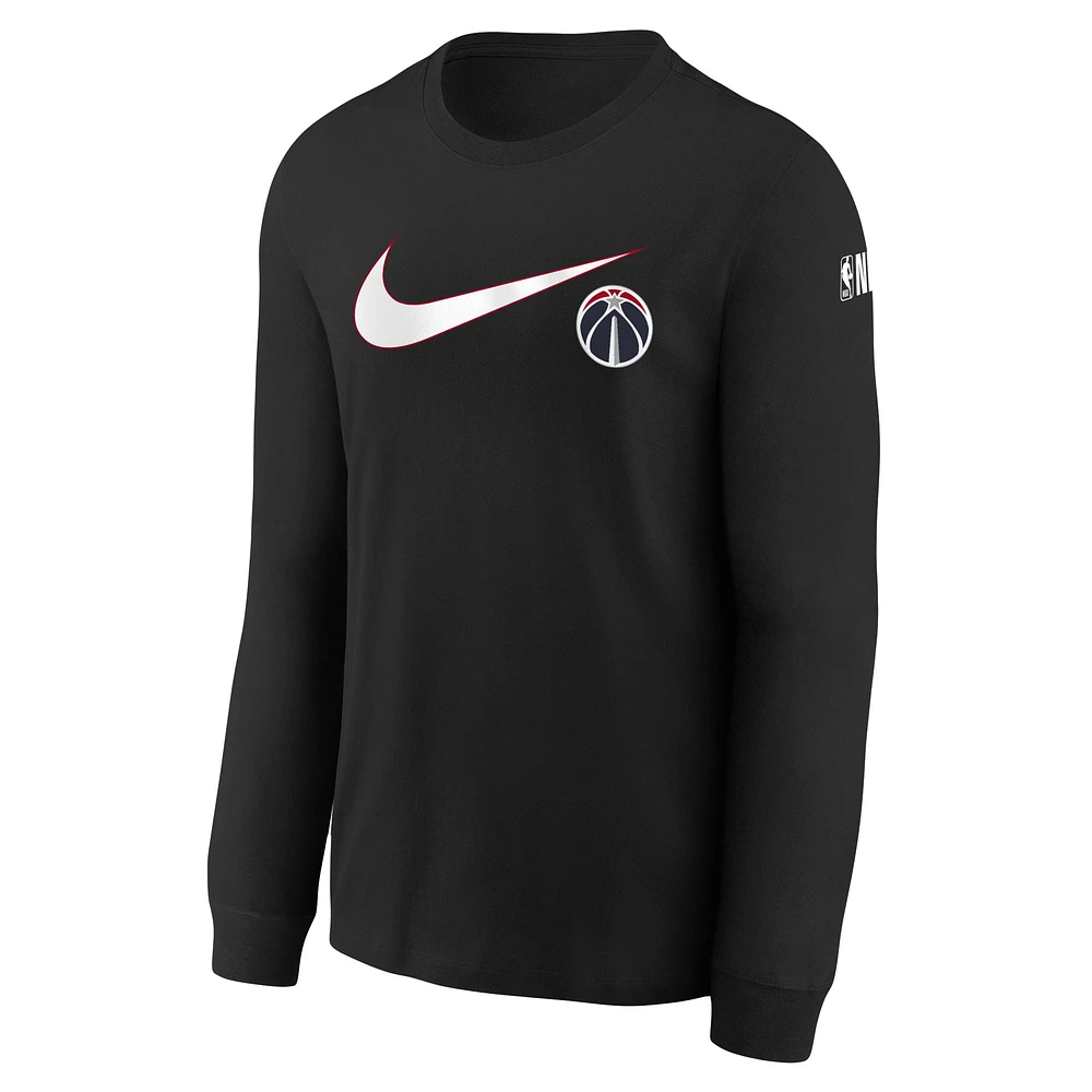 Youth Nike Black Washington Wizards Swoosh Long Sleeve T-Shirt