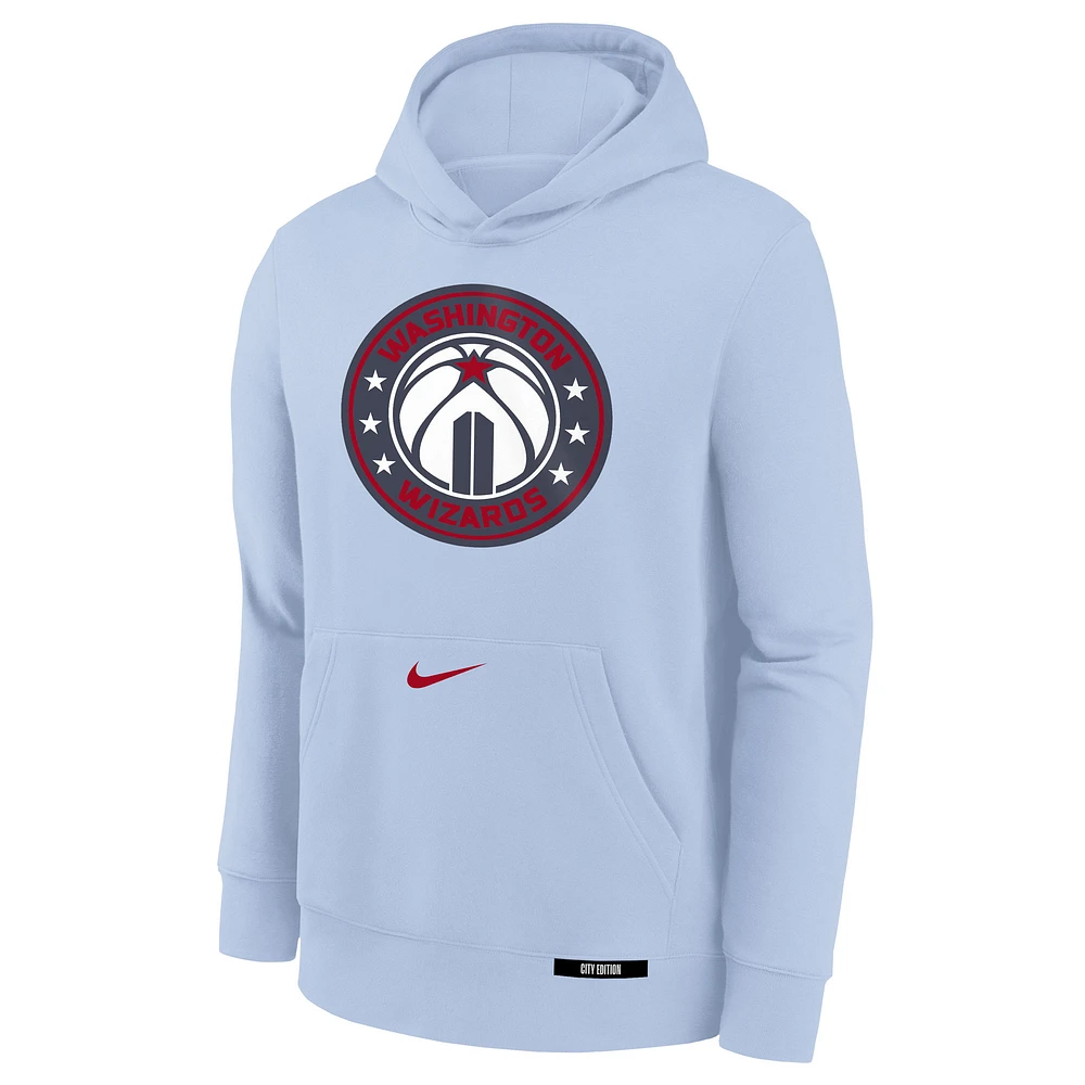 Youth Nike  Blue Washington Wizards 2024/25 City Edition Club Fleece Pullover Hoodie