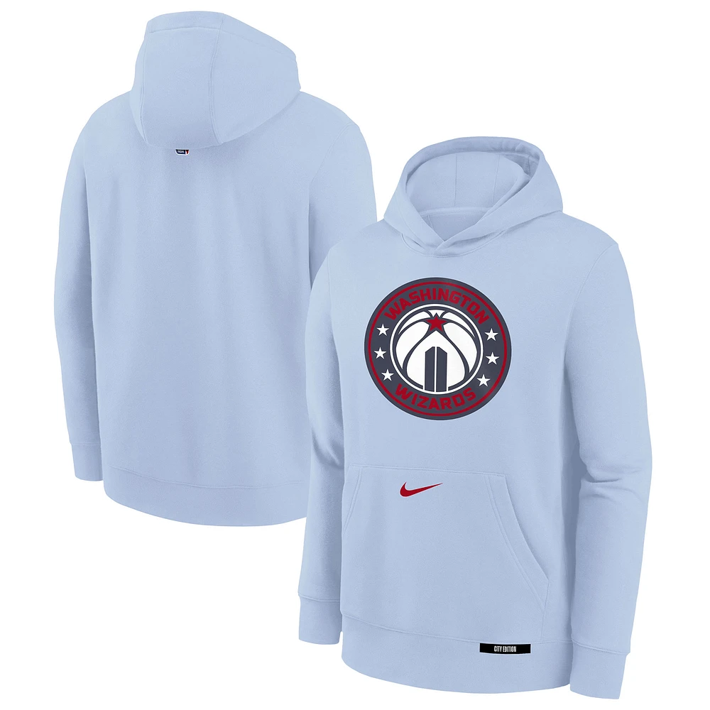 Youth Nike  Blue Washington Wizards 2024/25 City Edition Club Fleece Pullover Hoodie