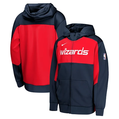 Youth Nike Navy/Red Washington Wizards Authentic On-Court Showtime Performance Full-Zip Hoodie