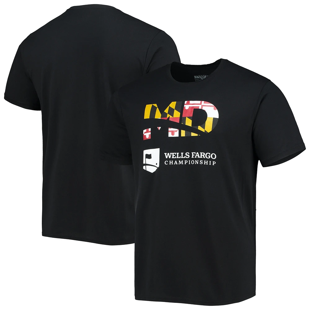 Men's Levelwear Black 2022 Wells Fargo Championship Maryland Flag T-Shirt