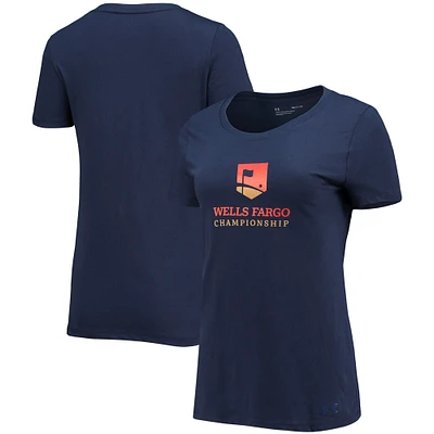 T-shirt Under Armour Wells Fargo Championship bleu marine pour femme