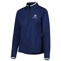 Women's Under Armour Navy Wells Fargo Championship T2 Green Raglan Quarter-Zip Top