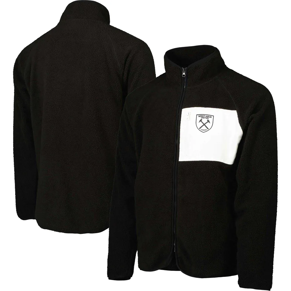 Men's Black West Ham United Pile Raglan Full-Zip Jacket