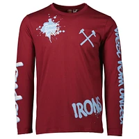 T-shirt à manches longues Claret West Ham United Graffiti pour homme