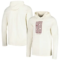 Men's Cream West Ham United Long Sleeve Hoodie T-Shirt