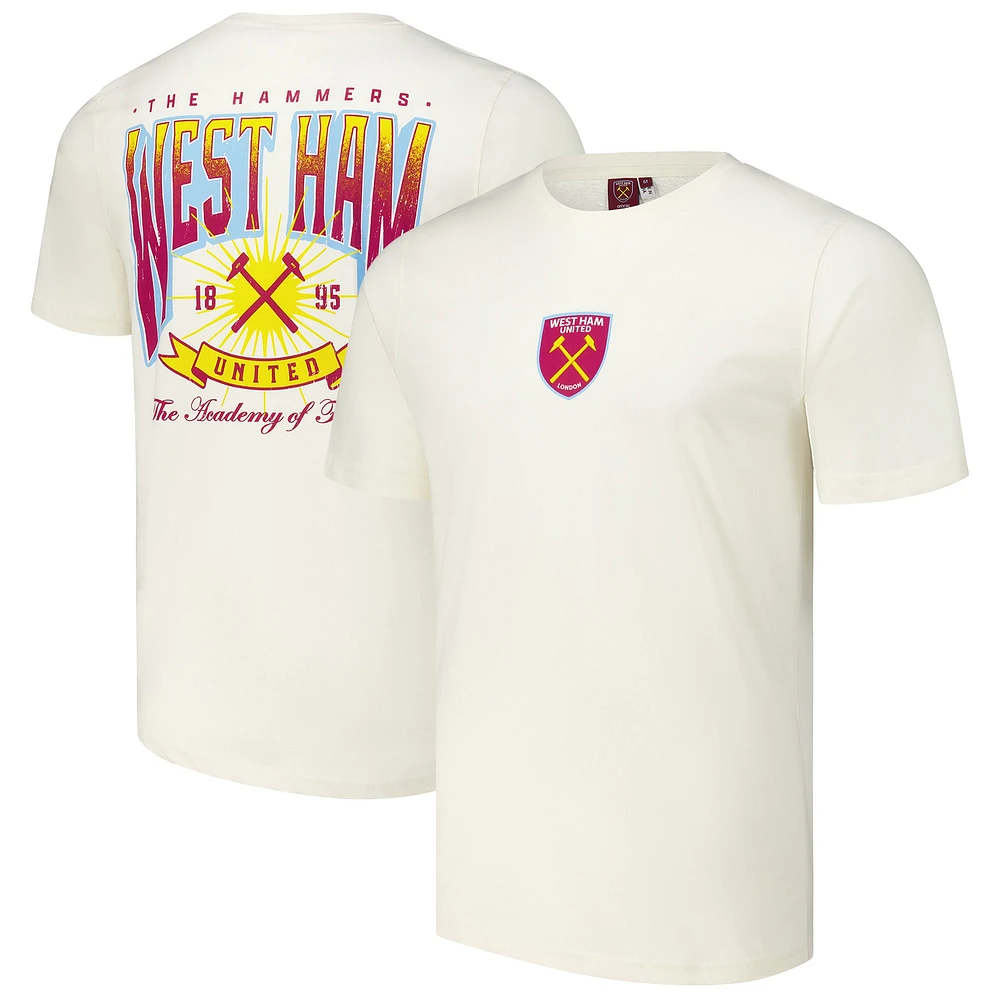 Men's Cream West Ham United Retro T-Shirt