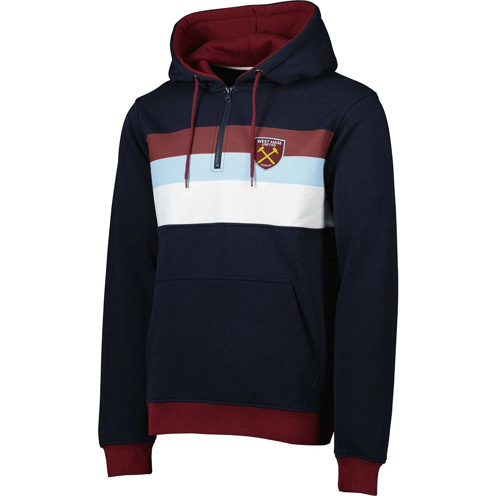 Men's Navy/Red West Ham United Half-Zip Hoodie