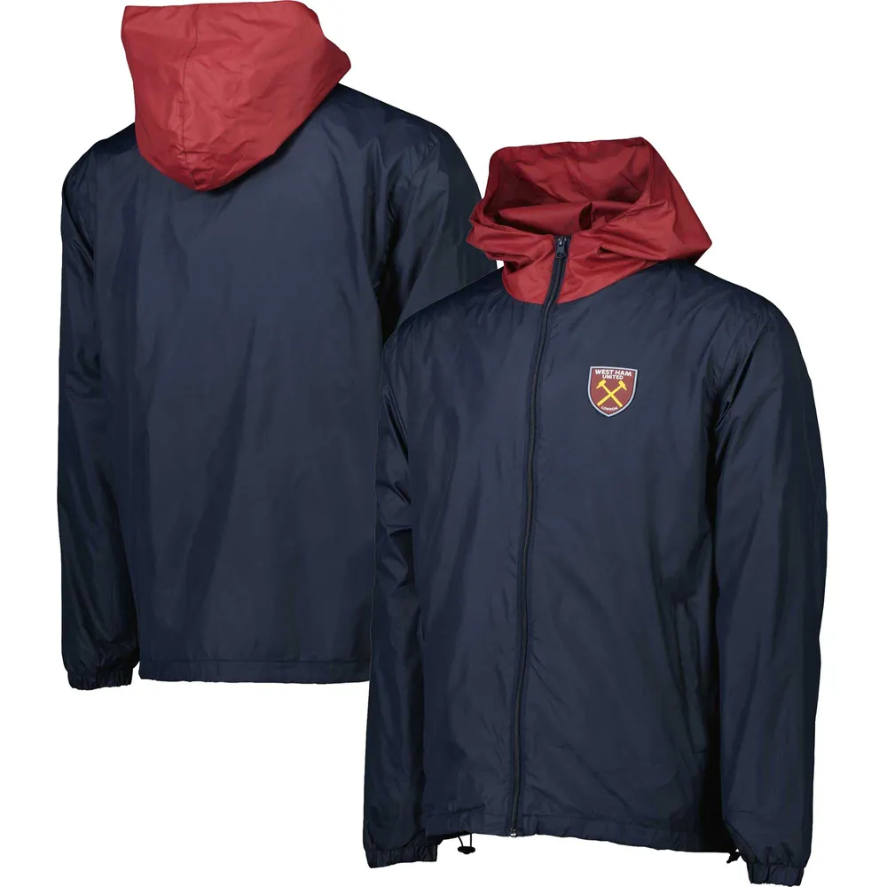 Veste Coupe-Vent À Capuche Zippée West Ham United Bleu Marine Pour Homme