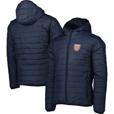 West Ham United Padded Hoodie Full-Zip Jacket - Navy