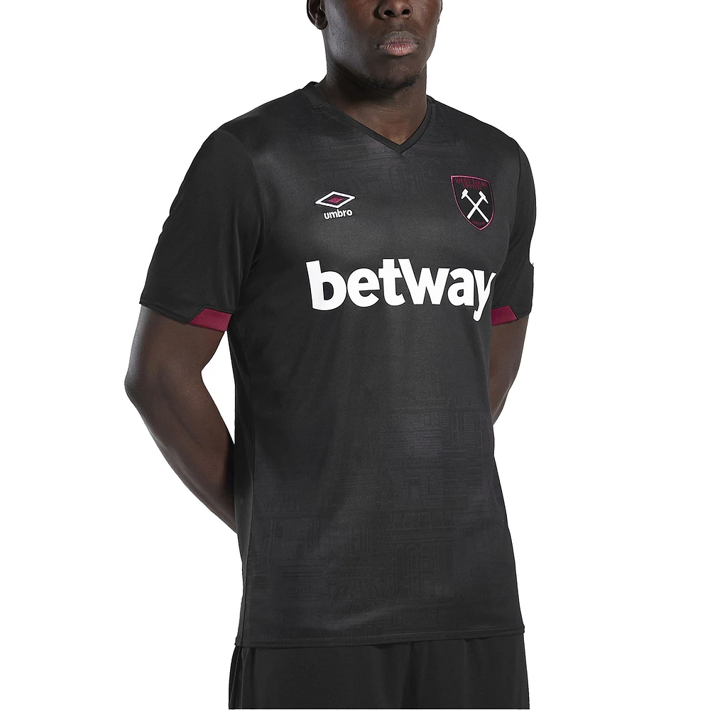 Maillot Umbro noir West Ham United 2024/25 extérieur réplique pour homme