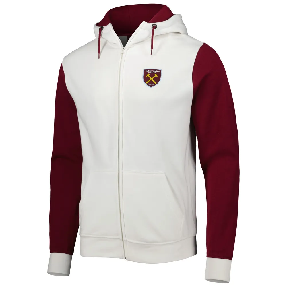 Sweat à capuche entièrement zippé West Ham United Condition pour homme de couleur blanche