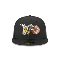 Casquette ajustée 59FIFTY noire New Era pour homme, thème West Michigan Whitecaps