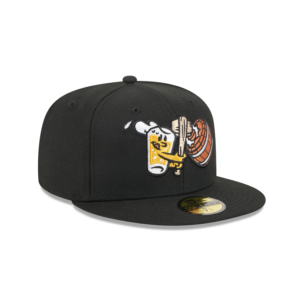 Casquette ajustée 59FIFTY noire New Era pour homme, thème West Michigan Whitecaps