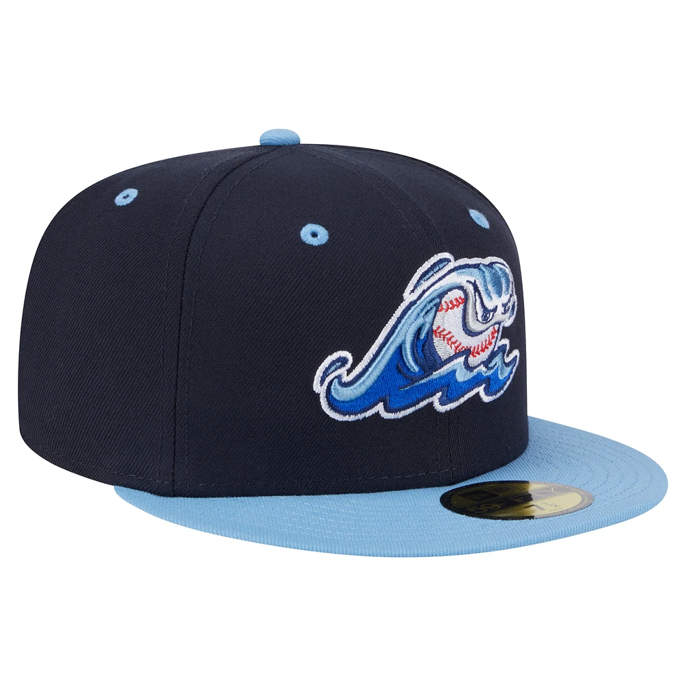 Men's New Era  Navy/Light Blue West Michigan Whitecaps Authentic Collection 59FIFTY Fitted Hat