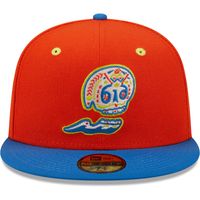 Men's New Era Orange/Blue Calaveras De West Michigan Copa La Diversion 59FIFTY Fitted Hat